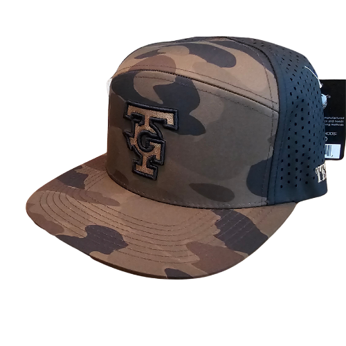 TG logo Perforated Performance Brown Camo Camper Hat
